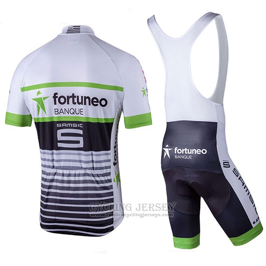 2018 Cycling Jersey Fortuneo Samsic White Short Sleeve and Bib Short